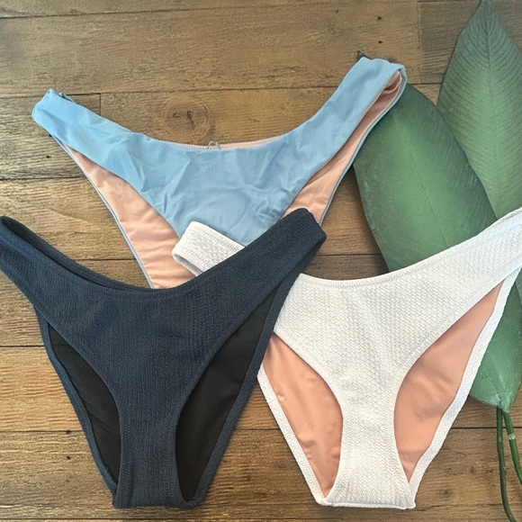 J CREW Stylish Bikini Bottoms BUNDLE- Blue, White, navy blue - Picture 2 of 7